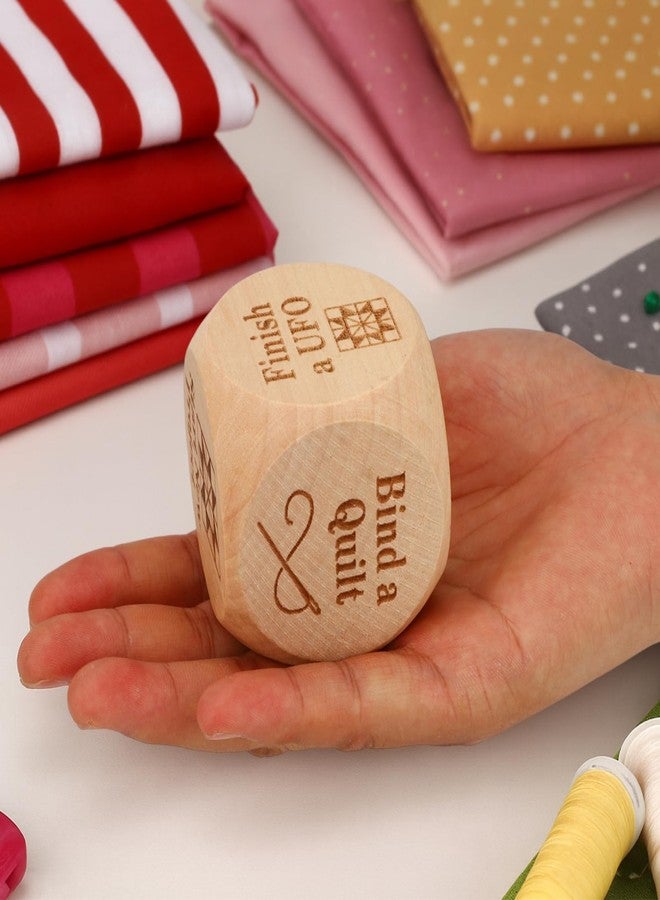 Sinbana 2pcs Quilter’s Dice, Wooden Fun Knitting Dice with 6 Knitting Tasks Creative Quilters Decision Tools for Sewing and Crafting - Image 5